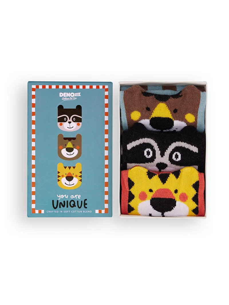 دينوكيدس عبوة من  جوارب للأولاد بتصميم حيوانات